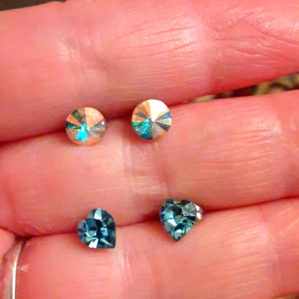Pair of Women's Crystal Post Earrings